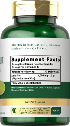 Foto 2 | Suplemento Carlyle Amla Fruit 1500 Mg 120 Cápsulas Sin Ogm - Venta Internacional.