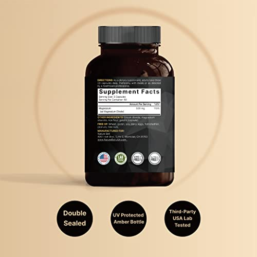Foto 3 pulgar | Suplemento De Citrato De Magnesio Naturebell 500 Mg 180 Cápsulas - Venta Internacional.