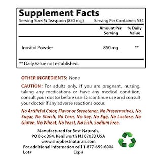 Foto 2 | Suplemento Best Naturals De Inositol Puro En Polvo, 454 G - Venta Internacional.