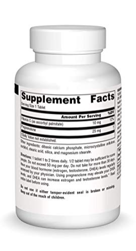 Foto 4 pulgar | Suplemento Pregnenolona Supplement Source Naturals 25 mg 120 Comprimidos - Venta Internacional
