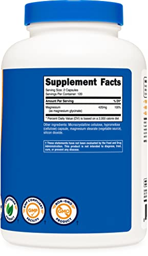 Foto 4 | Suplemento Nutricost Glicinato De Magnesio 420 Mg 240 Cápsulas - Venta Internacional.