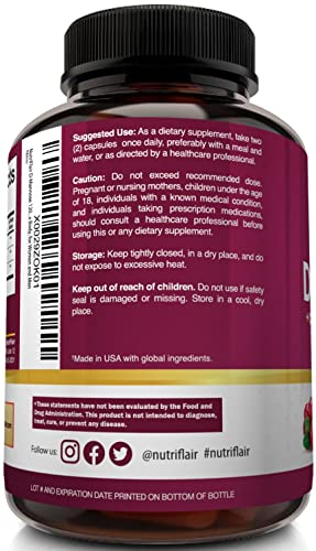 Foto 8 pulgar | Suplemento Nutriflair D-manose 1200 Mg Con 120 Cápsulas De Arándano - Venta Internacional.