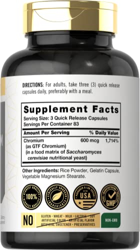 Foto 3 pulgar | Suplemento Carlyle Gtf Chromium 600 Mcg 250 Cápsulas - Venta Internacional.