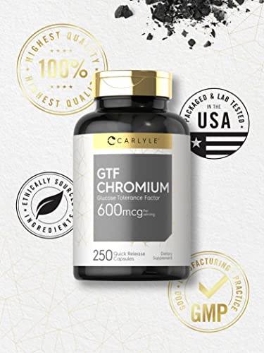 Foto 6 pulgar | Suplemento Carlyle Gtf Chromium 600 Mcg 250 Cápsulas - Venta Internacional.
