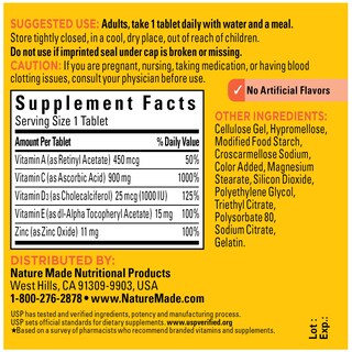 Foto 6 | Suplemento De Vitamina C Nature Made Super C Con Vitamina D3 Y Zinc - Venta Internacional.