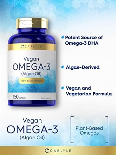 Foto 4 pulgar | Suplemento Carlyle Vegan Omega 3 200 Mg Cápsulas Blandas 150 Unidades - Venta Internacional.