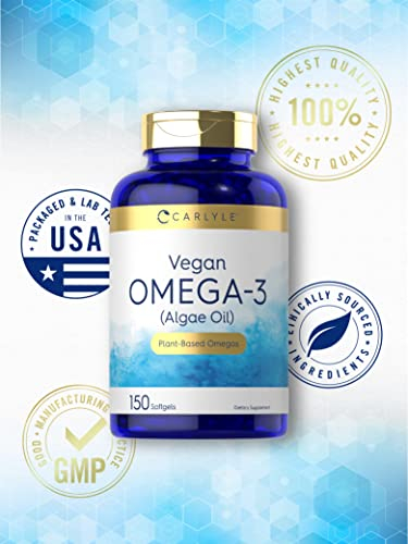Foto 6 pulgar | Suplemento Carlyle Vegan Omega 3 200 Mg Cápsulas Blandas 150 Unidades - Venta Internacional.