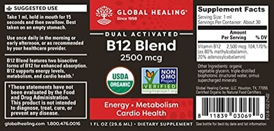 Foto 2 | Suplemento Global Healing Center Vegansafe B12 2500 Mcg 30 Ml - Venta Internacional.