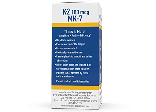 Foto 6 pulgar | Suplemento De Vitamina K2 Mk-7 De Fuente Superior, 100 Mcg, 60 Tabletas - Venta Internacional.