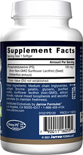 Foto 4 pulgar | Suplemento Jarrow Formulas Ps 100 De Fosfatidilserina 100 Mg - Venta Internacional.