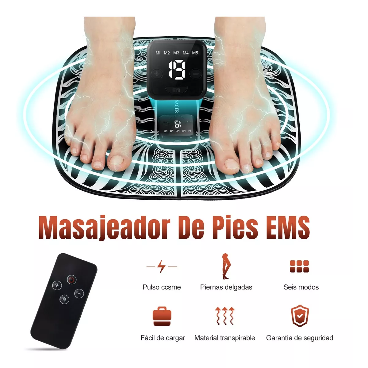 Foto 4 pulgar | Masajeador Eléctrico de Pies Eo Safe Imports ESI-8327 Multicolor 6 Modos 19 Intensidades