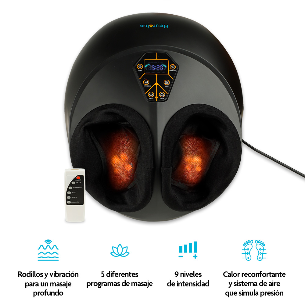 Foto 3 pulgar | Masajeador De Pies Eléctrico Con Calor Vibración Compresión De Aire, Neurolux, Color Negro