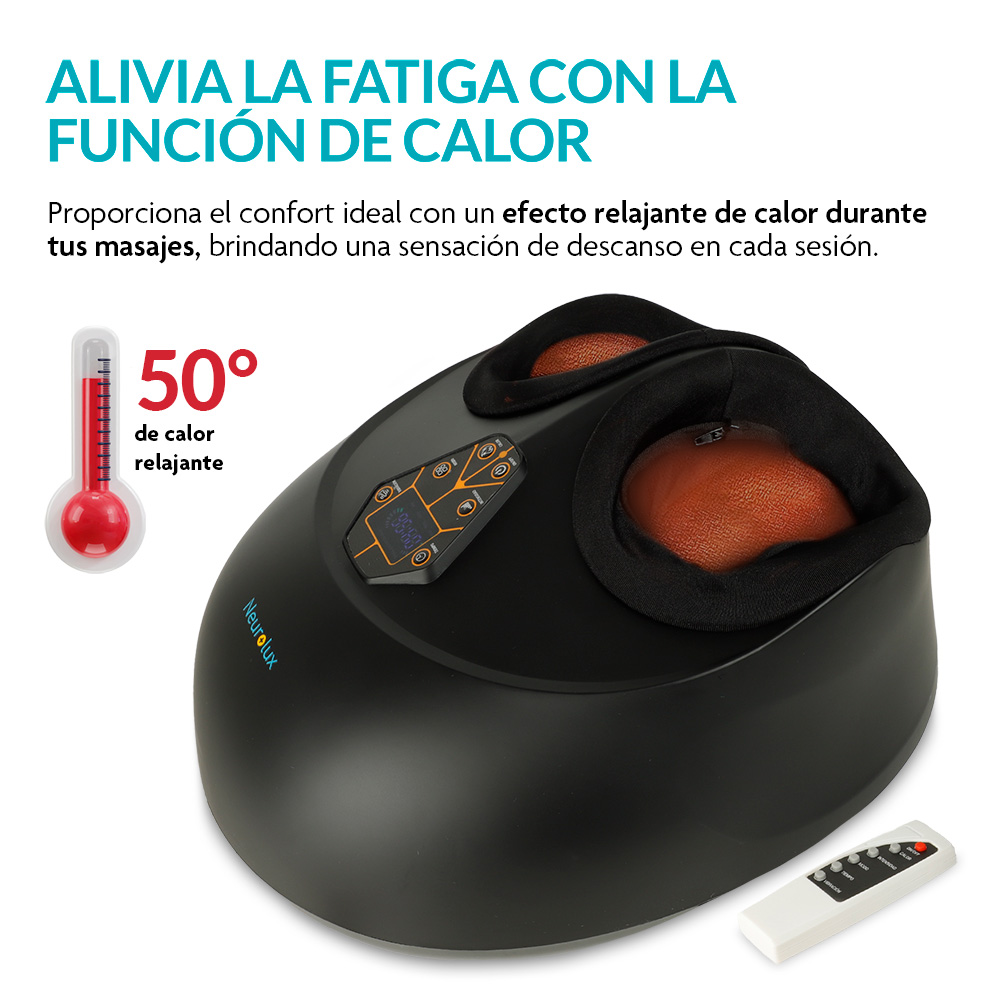 Foto 5 pulgar | Masajeador De Pies Eléctrico Con Calor Vibración Compresión De Aire, Neurolux, Color Negro