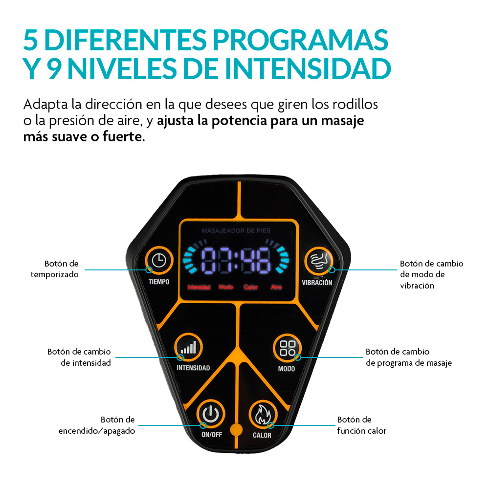 Foto 6 pulgar | Masajeador De Pies Eléctrico Con Calor Vibración Compresión De Aire, Neurolux, Color Negro