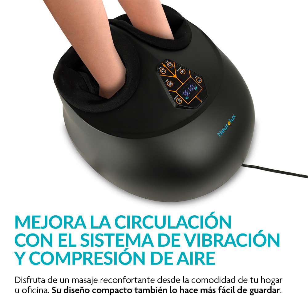 Foto 7 pulgar | Masajeador De Pies Eléctrico Con Calor Vibración Compresión De Aire, Neurolux, Color Negro