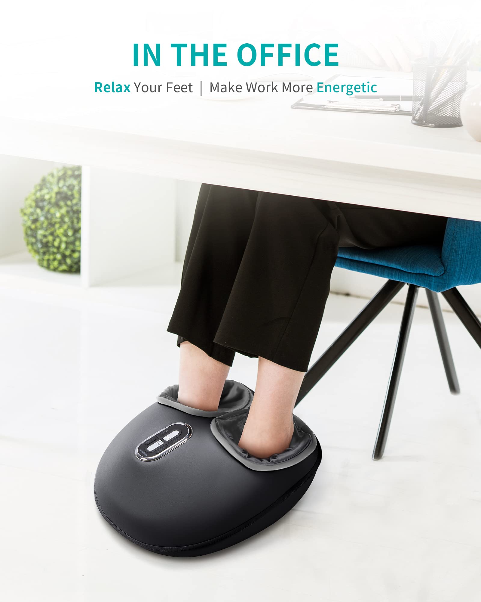 Foto 6 pulgar | Masajeador de Pies Nekteck Shiatsu con Calor Compresión de Aire Gris - Venta Internacional