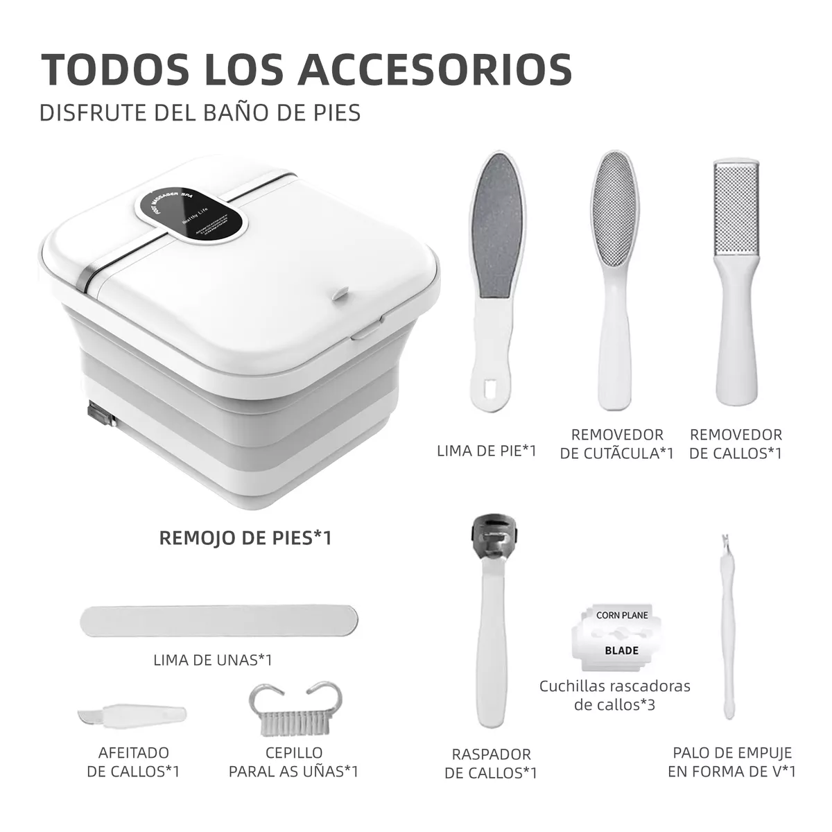 Foto 3 pulgar | Tina Spa Para Masajeadora Pies Plegable Eo Safe Imports Esi-18429 Blanco