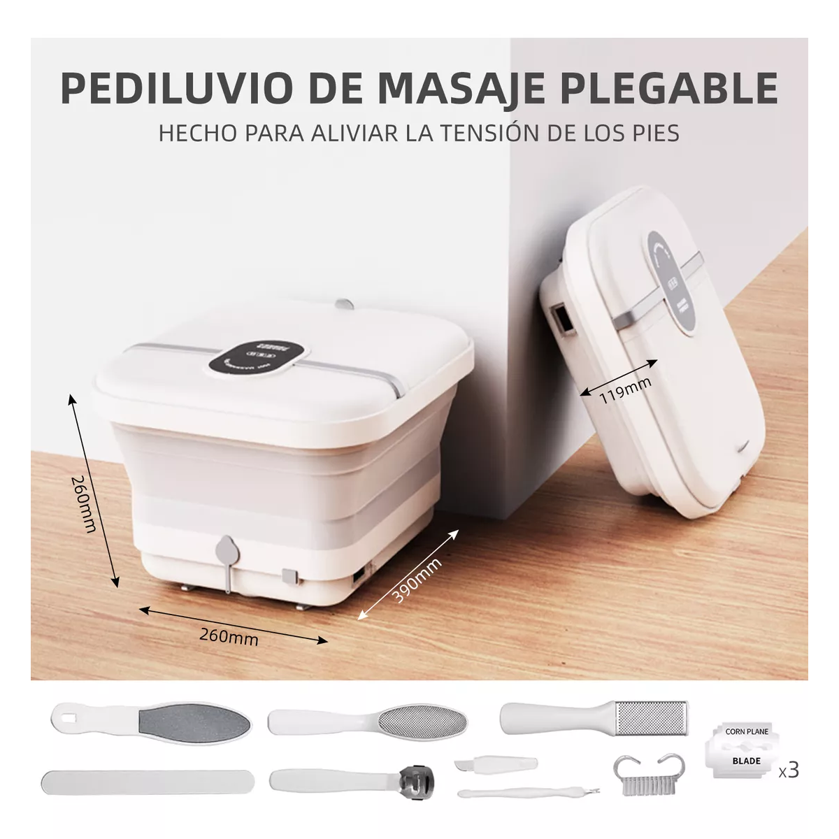 Foto 4 pulgar | Tina Spa Para Masajeadora Pies Plegable Eo Safe Imports Esi-18429 Blanco