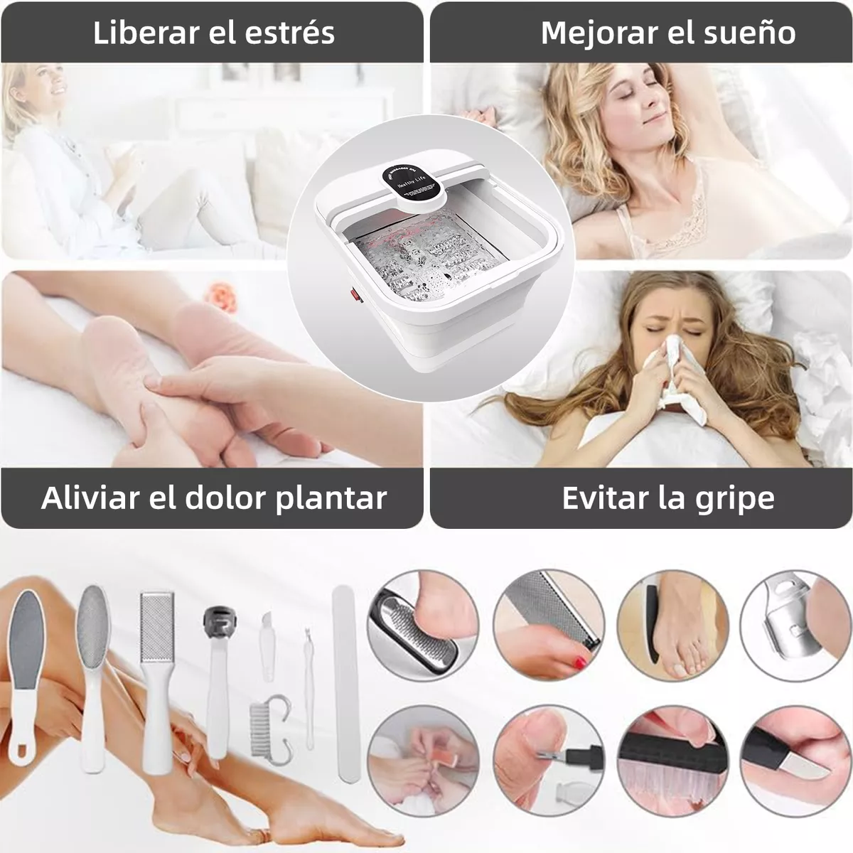 Foto 5 pulgar | Tina Spa Para Masajeadora Pies Plegable Eo Safe Imports Esi-18429 Blanco