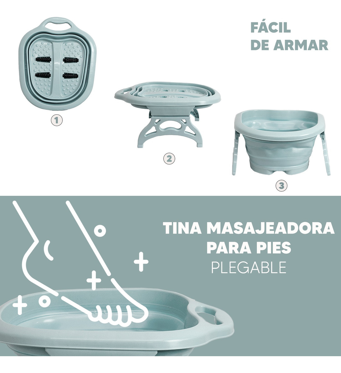 Foto 3 pulgar | Jauz Tina Masajeador Para Pies Spa Portátil Color Verde