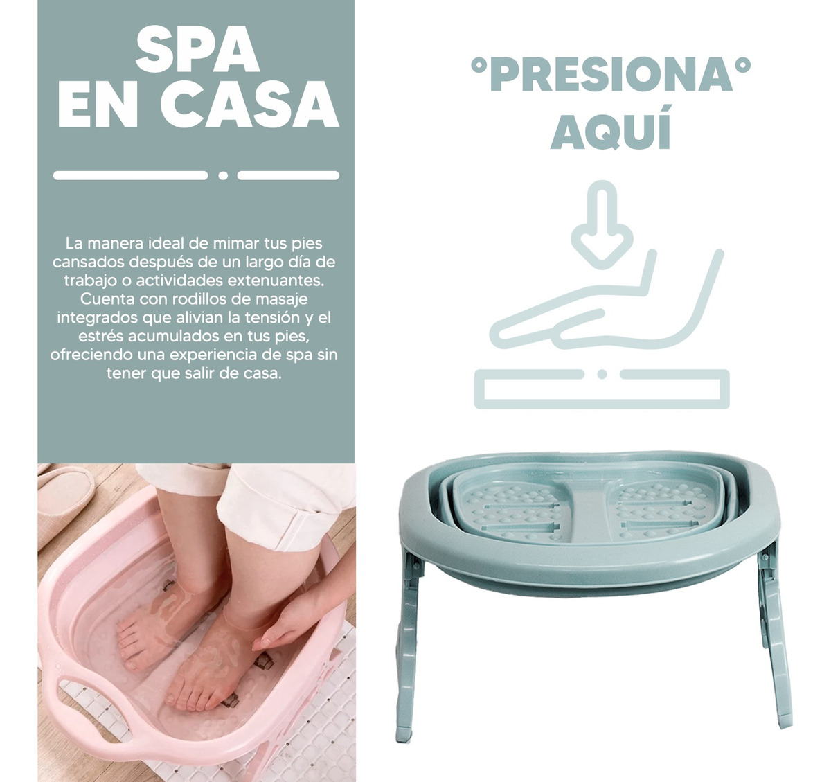 Foto 5 | Jauz Tina Masajeador Para Pies Spa Portátil Color Verde