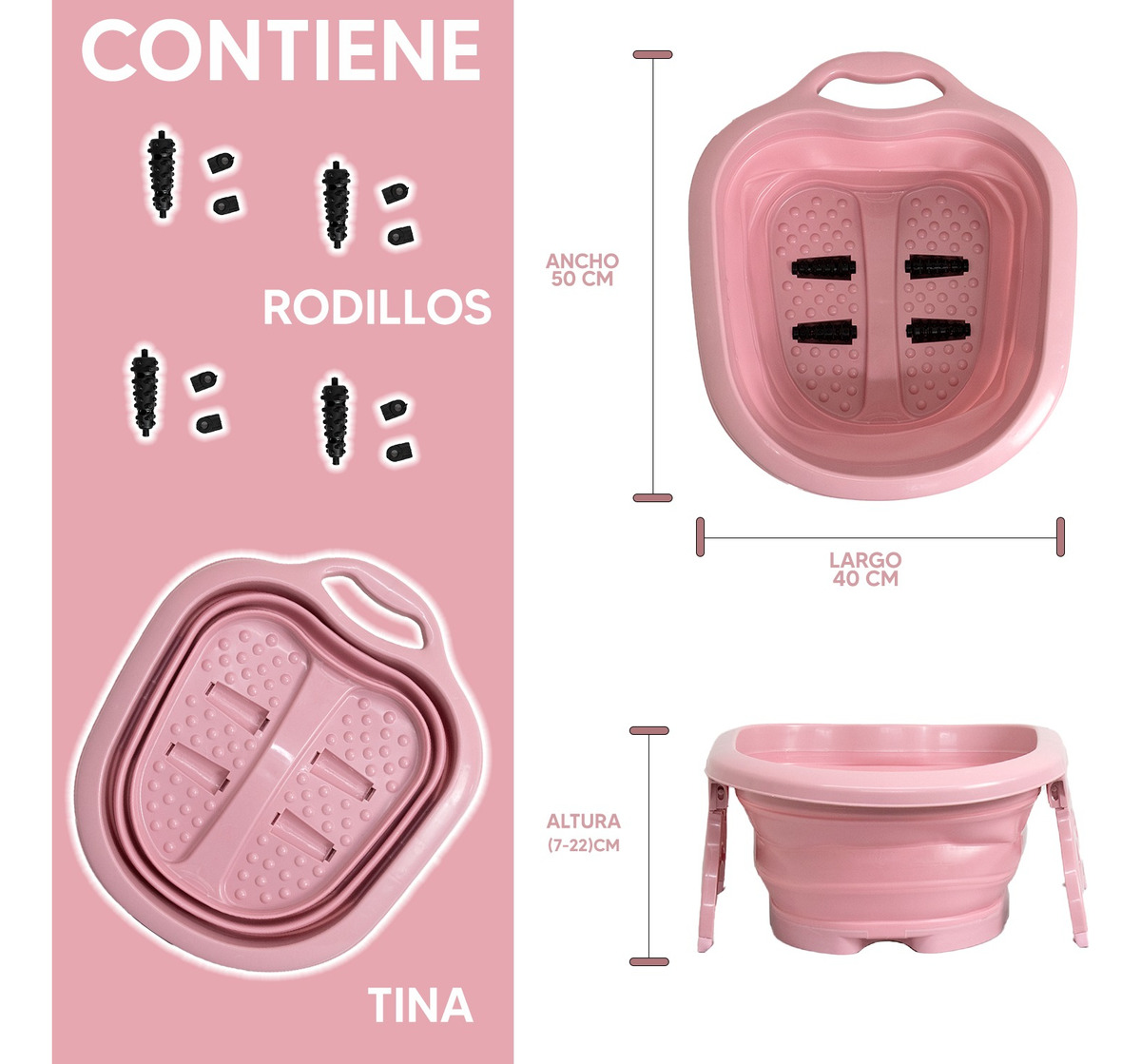 Foto 2 | Jauz Tina Masajeador Para Pies Spa Portátil Color Rosa