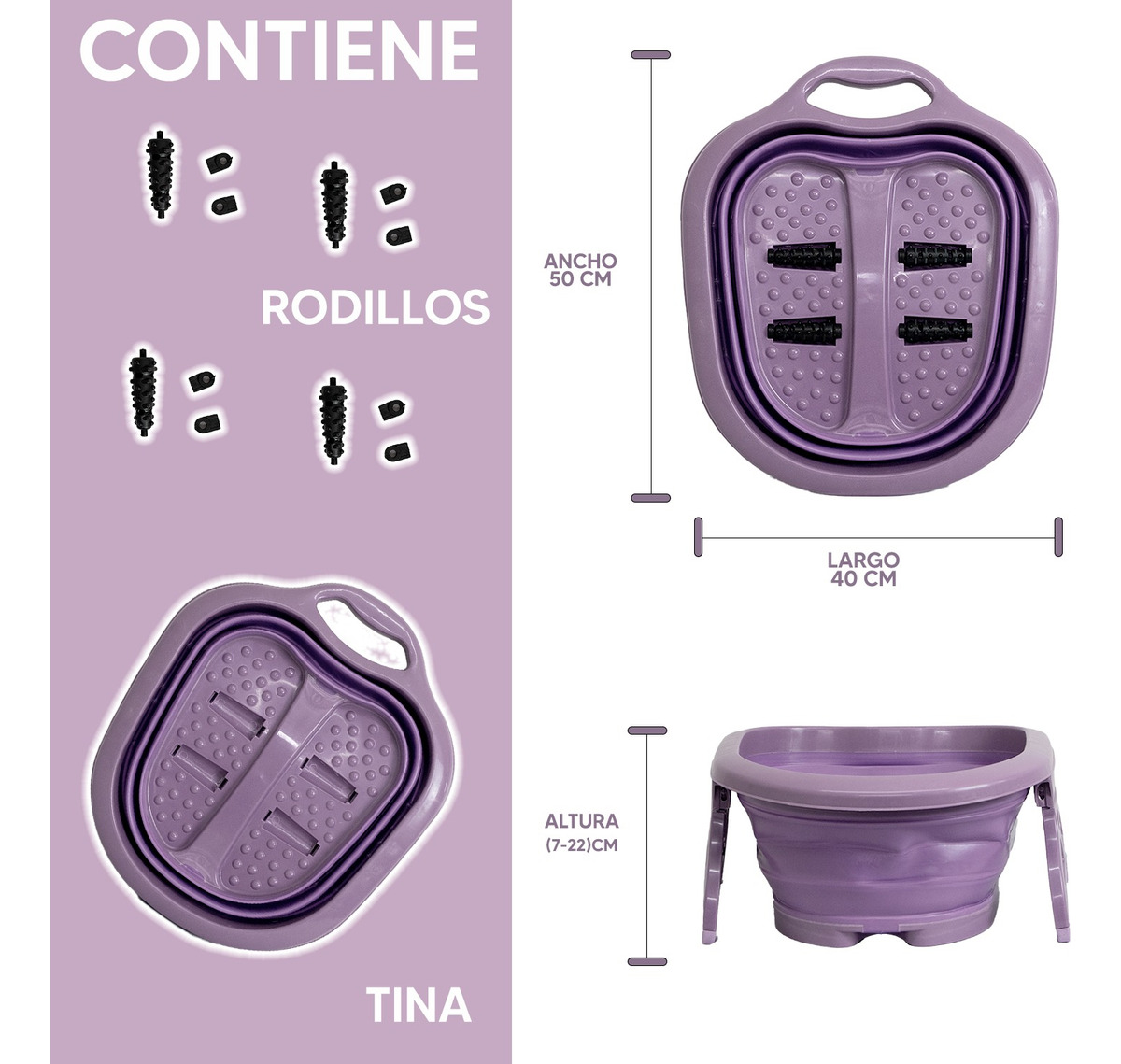 Foto 2 | Jauz Tina Masajeador Para Pies Spa Portátil Color Morado