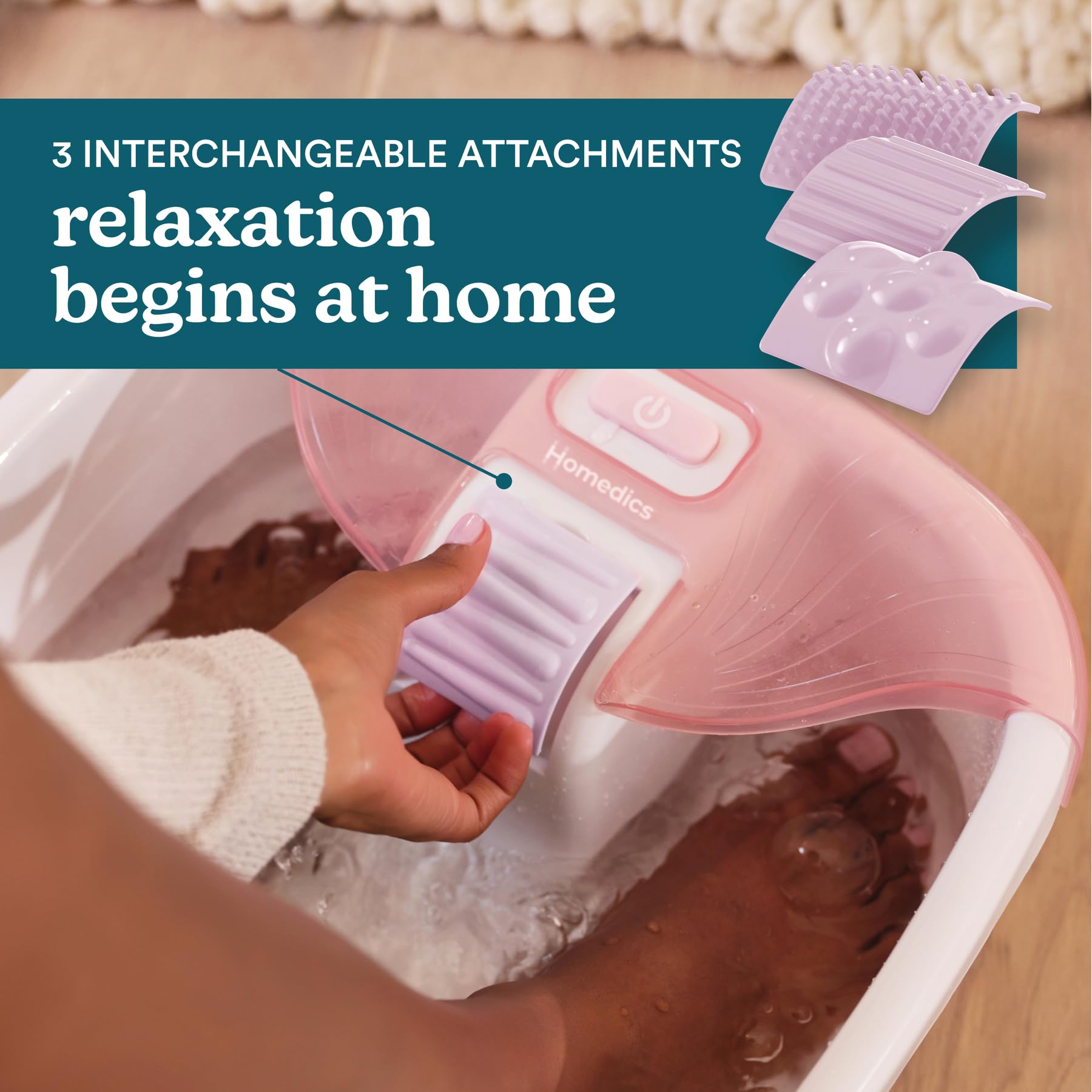 Foto 5 pulgar | Footbath Homedics Bubble Bliss  Deluxe Con 3 Accesorios De Masaje - Venta Internacional.