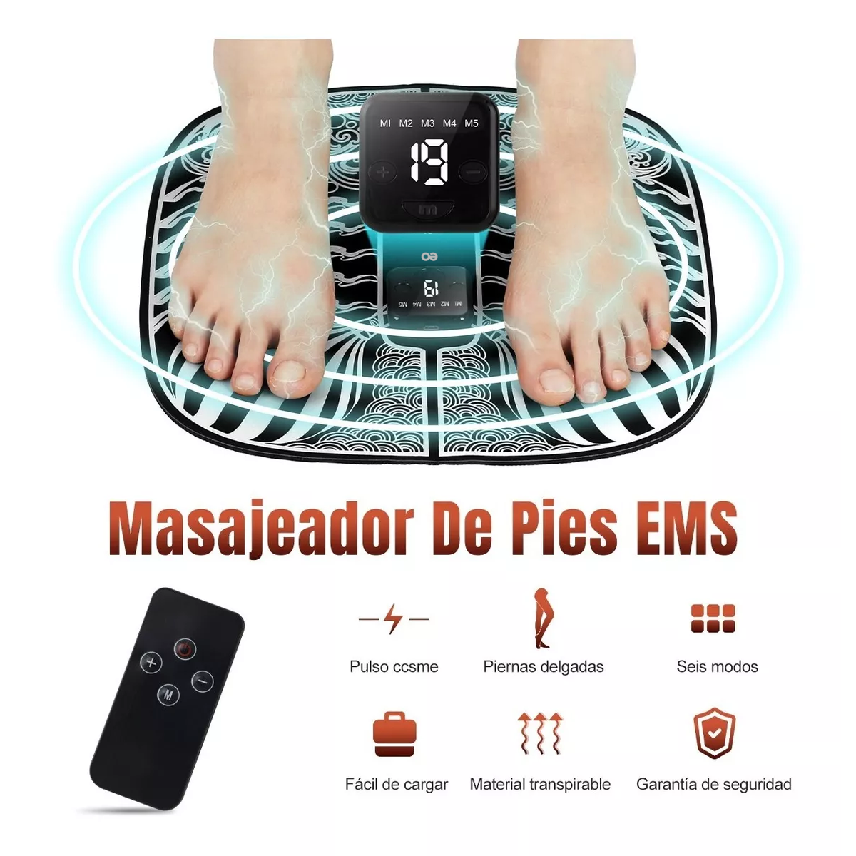 Foto 3 pulgar | Masajeador De Pies Eléctrico 6 Modos 19 Intensidades Eo Safe Imports Esi-8327-1 Negro