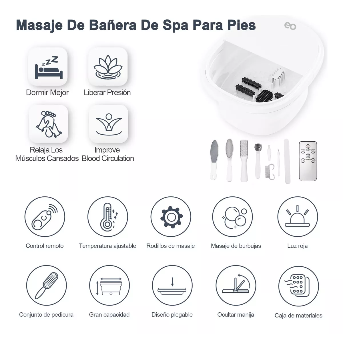Foto 3 pulgar | Spa Para Pedicura Tina De Pies Masajeador Con Burbujas Eo Safe Imports Esi-14361-1 Blanco