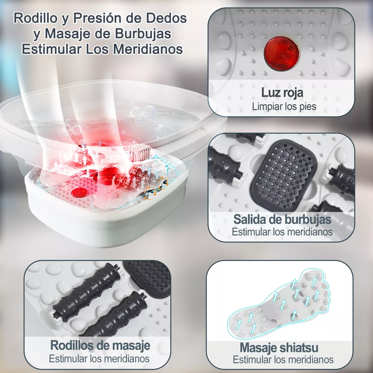 Foto 4 pulgar | Spa Para Pedicura Tina De Pies Masajeador Con Burbujas Eo Safe Imports Esi-14361-1 Blanco