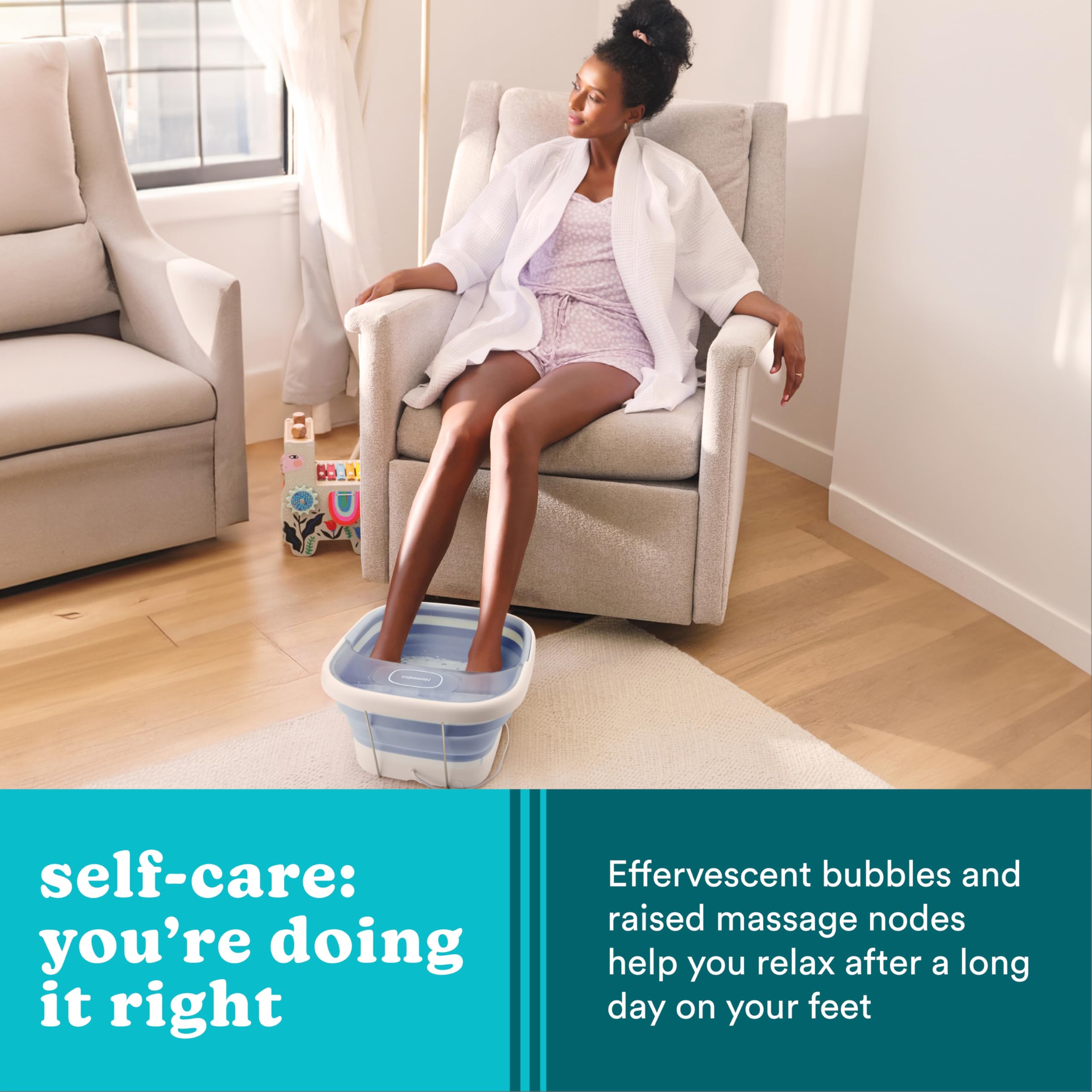 Foto 8 pulgar | Footbath Homedics Smart Space Essential Con Masaje De Burbujas - Venta Internacional.