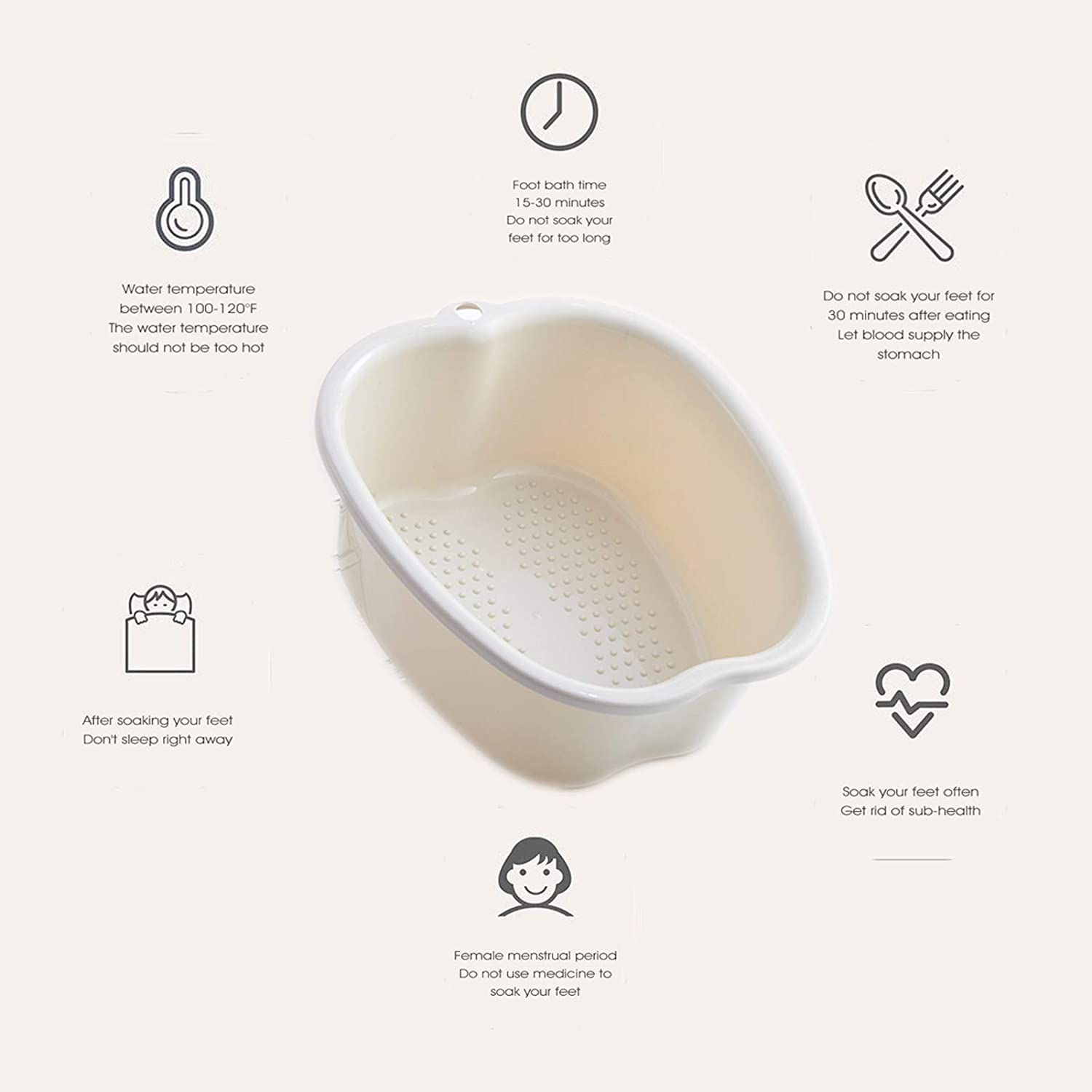 Foto 3 pulgar | Lavabo De Baño Para Remojo De Pies Huoguo  Tamaño Grande  De Plástico Blanco - Venta Internacional.