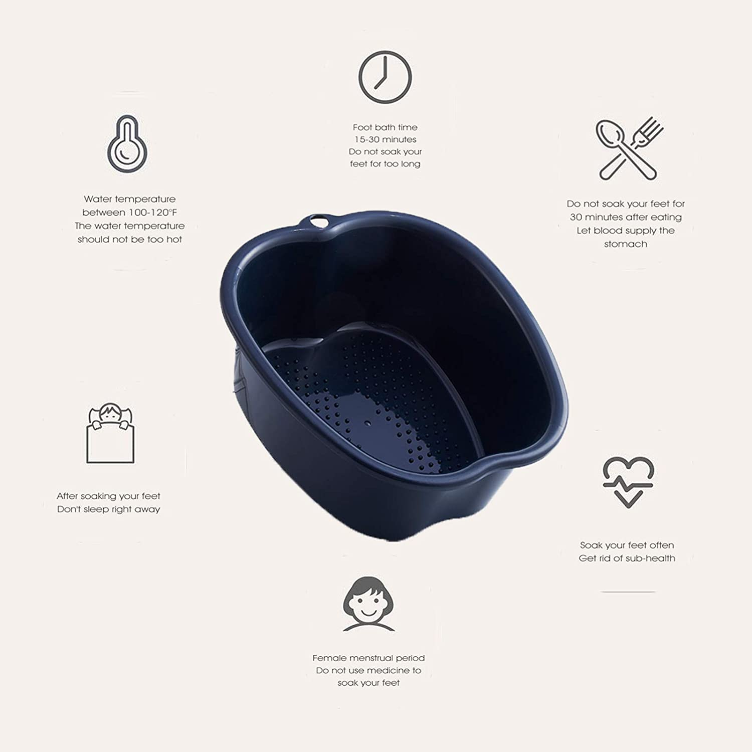 Foto 4 pulgar | Lavabo De Baño Para Remojo De Pies Huoguo  Tamaño Grande  De Plástico Negro - Venta Internacional.