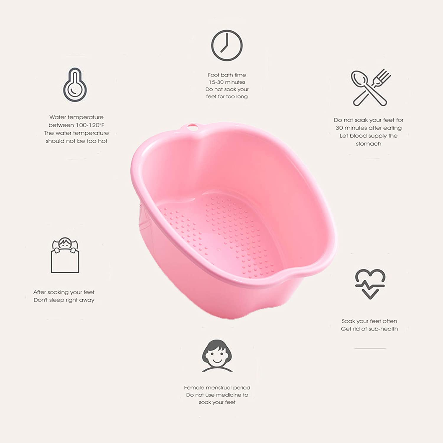 Foto 3 pulgar | Lavabo De Baño Huoguo Para Remojo De Pies  Tamaño Grande  De Plástico Rosa - Venta Internacional.