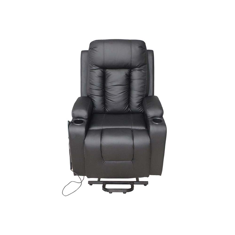 Sillón Reclinable Reposet Electrico Lujo Napoli Color Negro