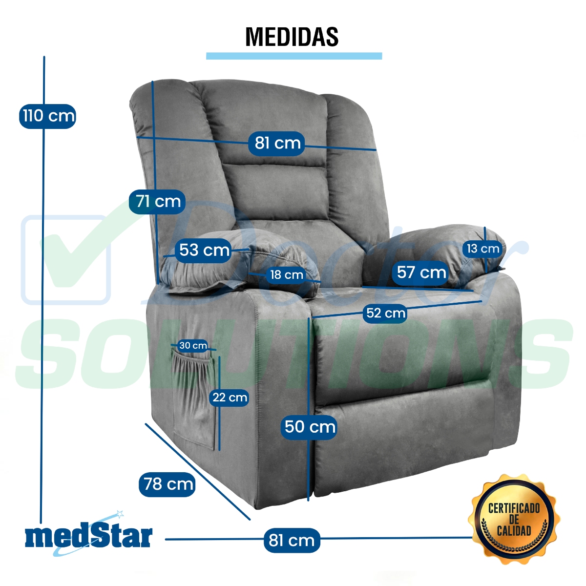 Foto 7 | Sillón De Masaje Eléctrico Reposet Eleva Usuario 45 Grados C/calor