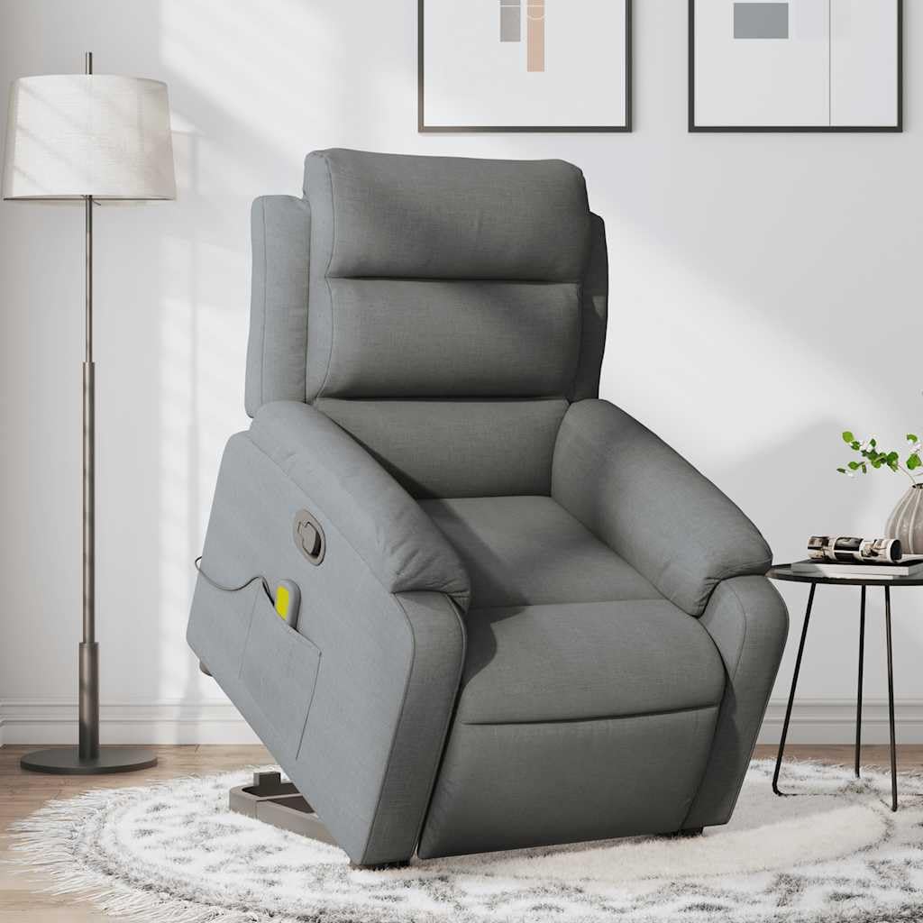 Foto 3 pulgar | Sillón Reclinable Para Masajes Power Lift Vidaxl  Tela Gris Oscuro - Venta Internacional.