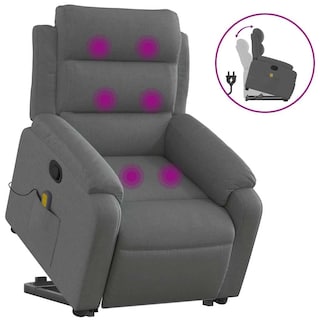 Foto 3 | Sillón Reclinable Para Masajes Power Lift Vidaxl Tela Gris Oscuro - Venta Internacional.