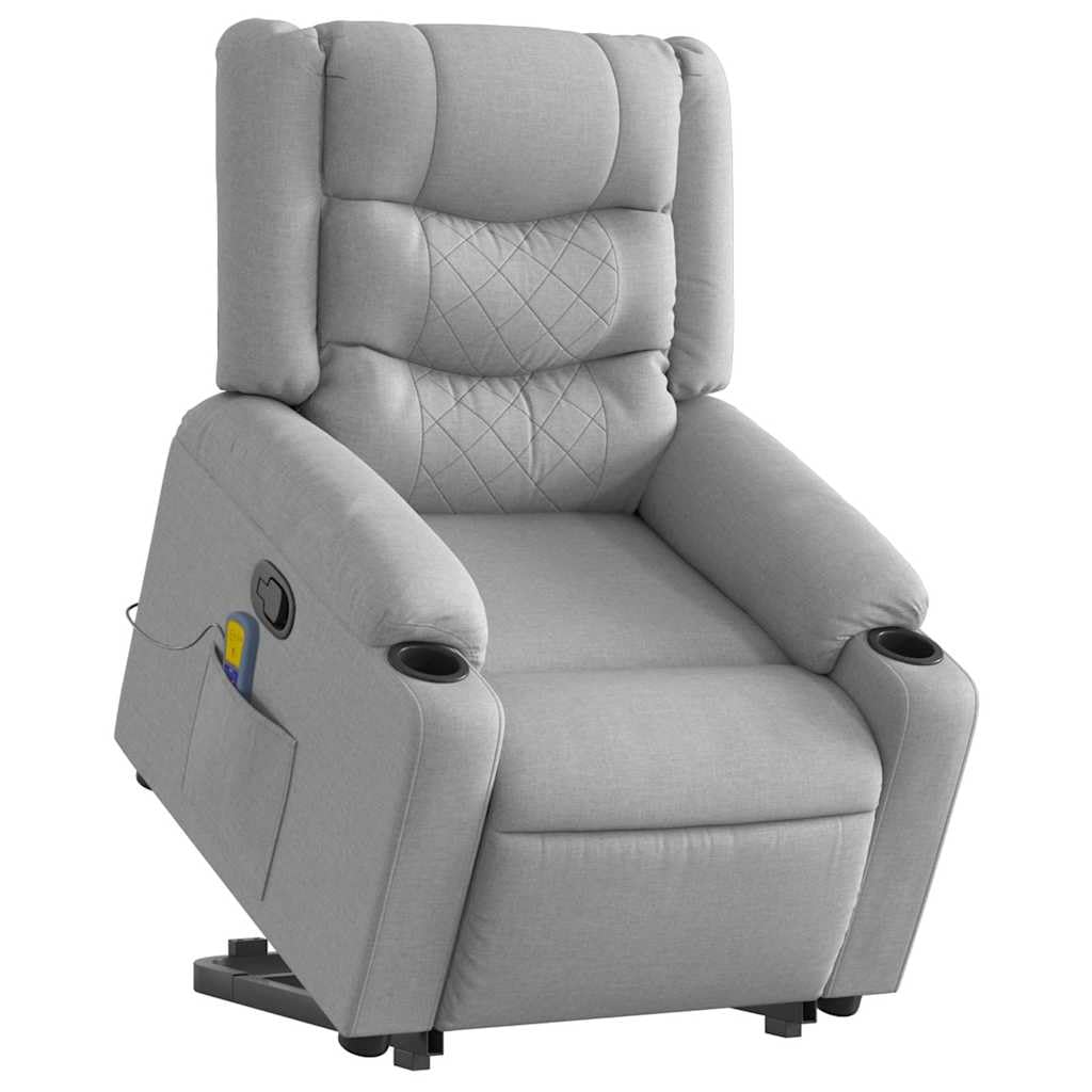 Foto 2 pulgar | Sillón Reclinable De Masaje Vidaxl De Tela Gris Claro Power Lift - Venta Internacional.