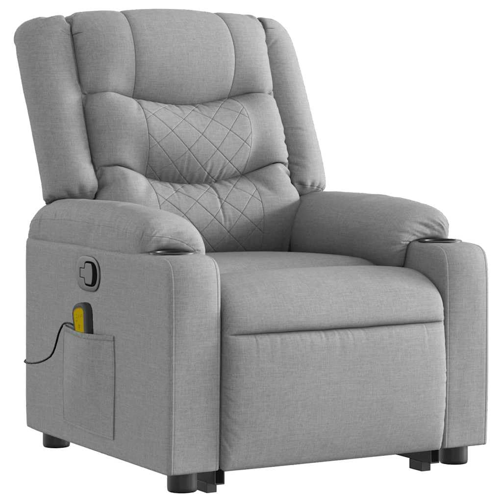 Foto 6 pulgar | Sillón Reclinable De Masaje Vidaxl De Tela Gris Claro Power Lift - Venta Internacional.
