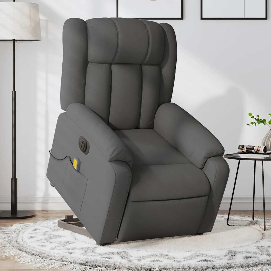 Foto 3 pulgar | Sillón Reclinable Eléctrico Para Masajes Vidaxl  Tela Gris Oscuro - Venta Internacional.