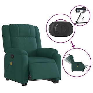 Foto 7 | Sillón Reclinable Para Masajes Con Elevador Eléctrico Vidaxl Color Verde Oscuro - Venta Internacional.