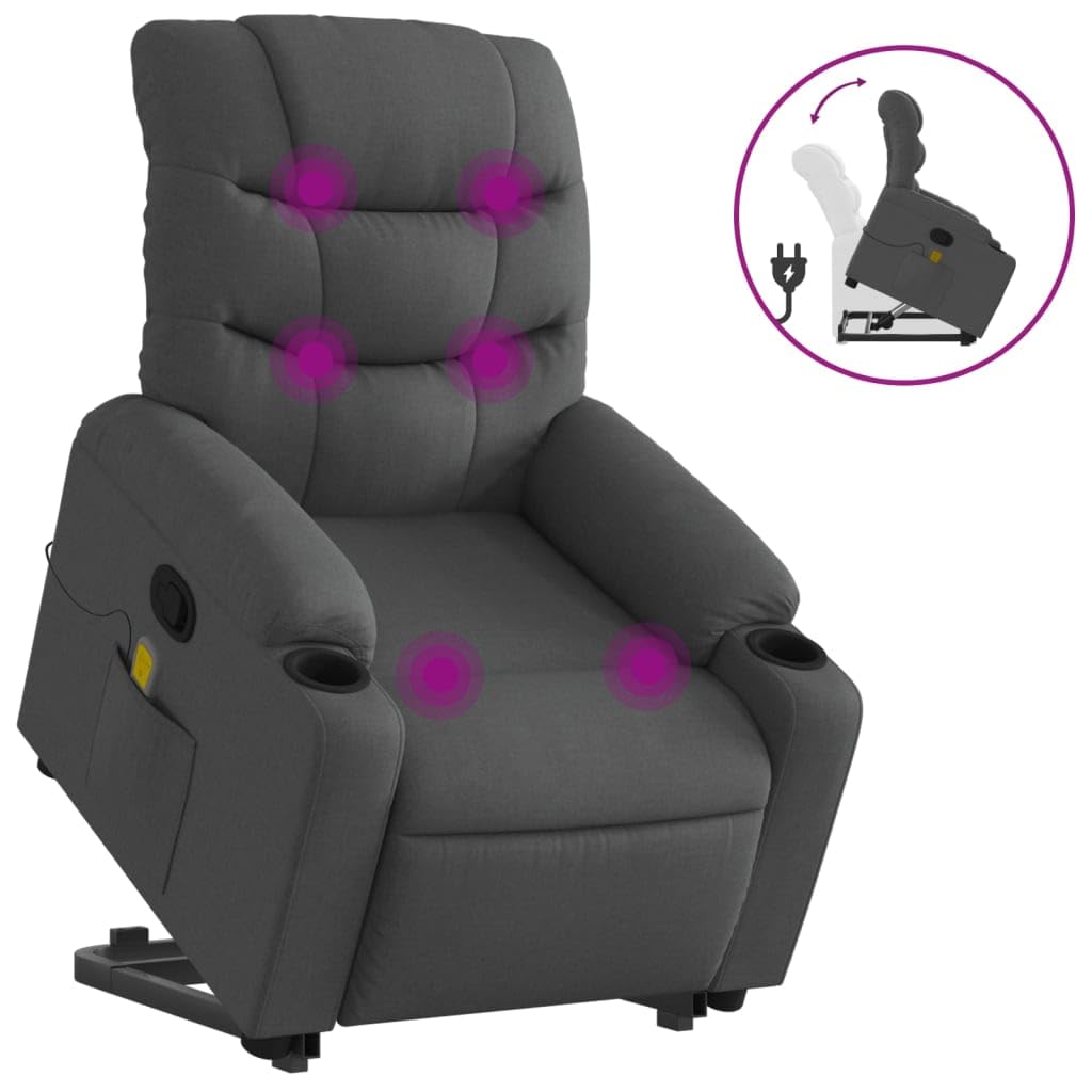 Foto 4 pulgar | Sillón Reclinable Power Lift Vidaxl Para Personas Mayores  Color Gris Oscuro - Venta Internacional.