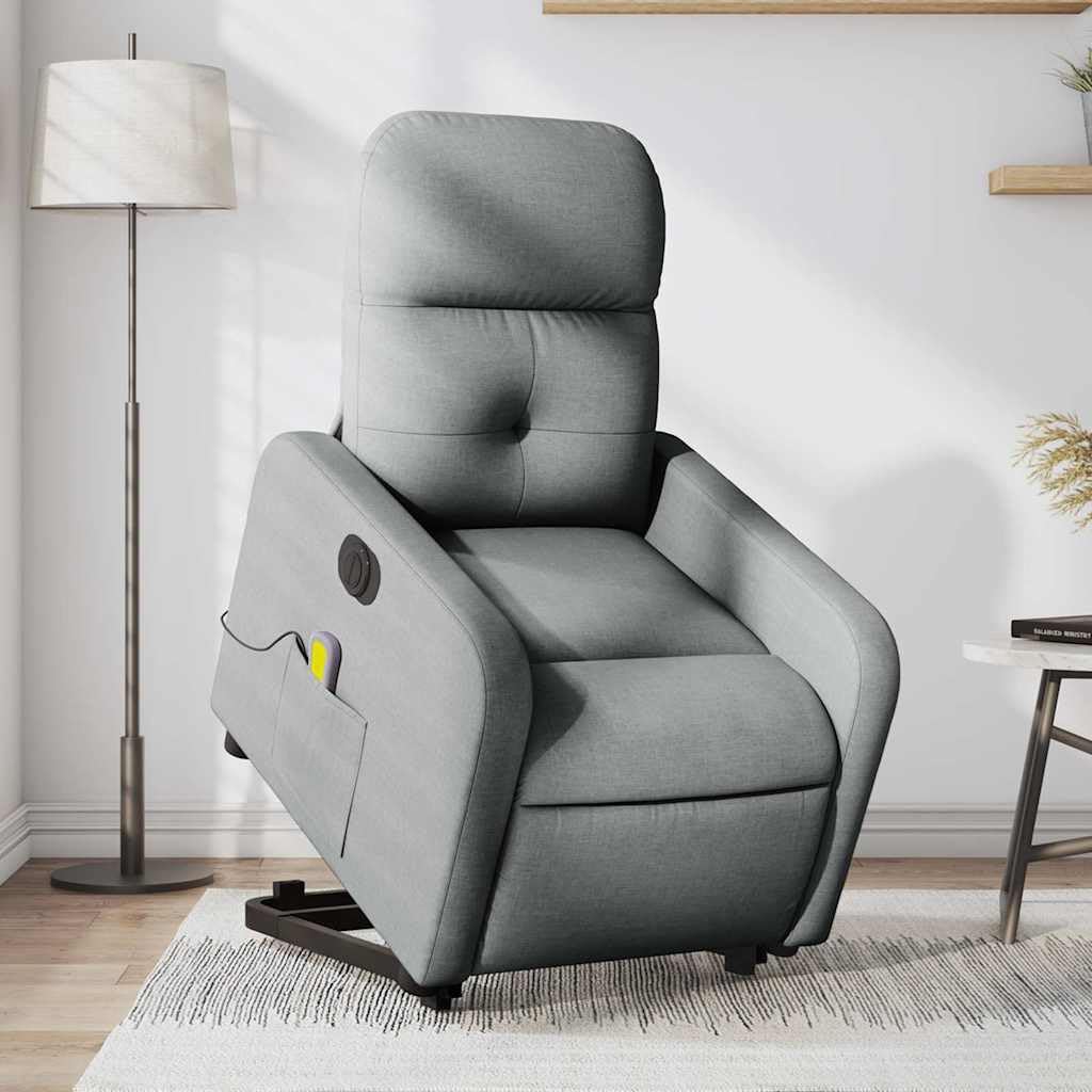 Foto 2 | Sillón Reclinable De Masaje Electric Power Lift Vidaxl Gris Claro - Venta Internacional.