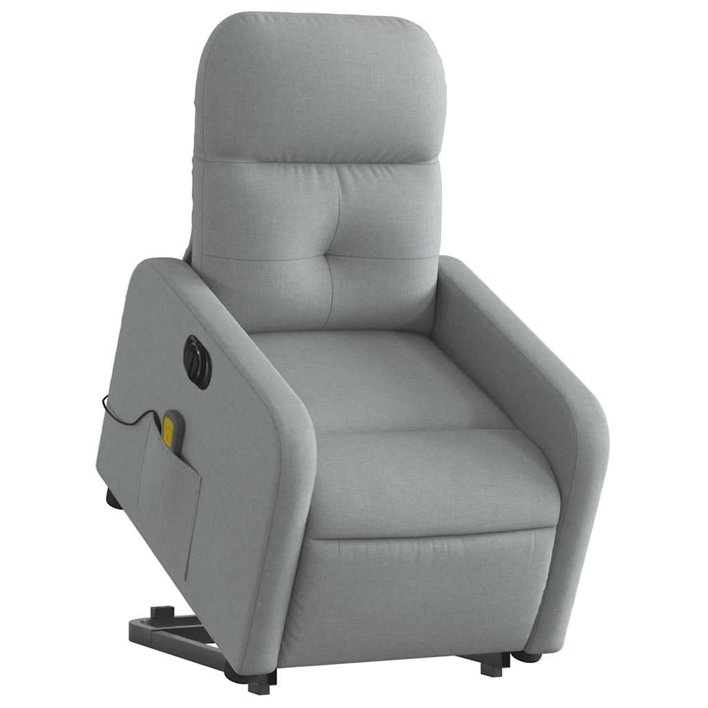 Foto 4 | Sillón Reclinable De Masaje Electric Power Lift Vidaxl Gris Claro - Venta Internacional.