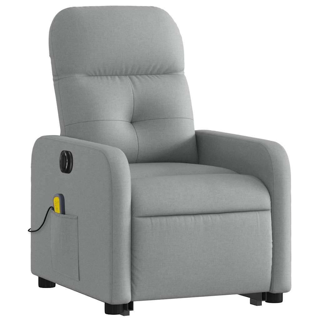 Foto 5 | Sillón Reclinable De Masaje Electric Power Lift Vidaxl Gris Claro - Venta Internacional.