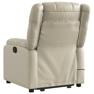 Foto 6 | Sillón Reclinable Eléctrico Para Masajes Vidaxl Piel Sintética Color Crema - Venta Internacional.