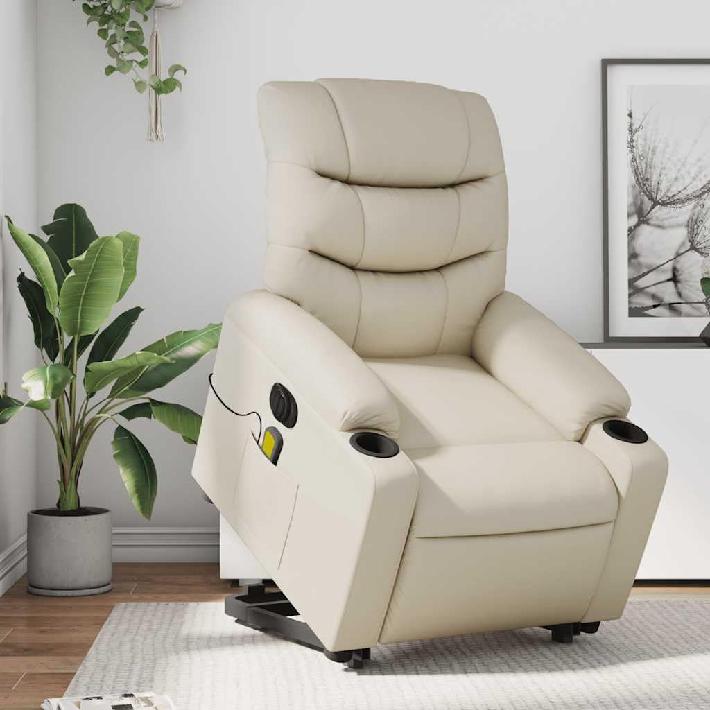 Foto 2 | Sillón De Masaje Vidaxl Electric Lift & Recline Cream - Venta Internacional.
