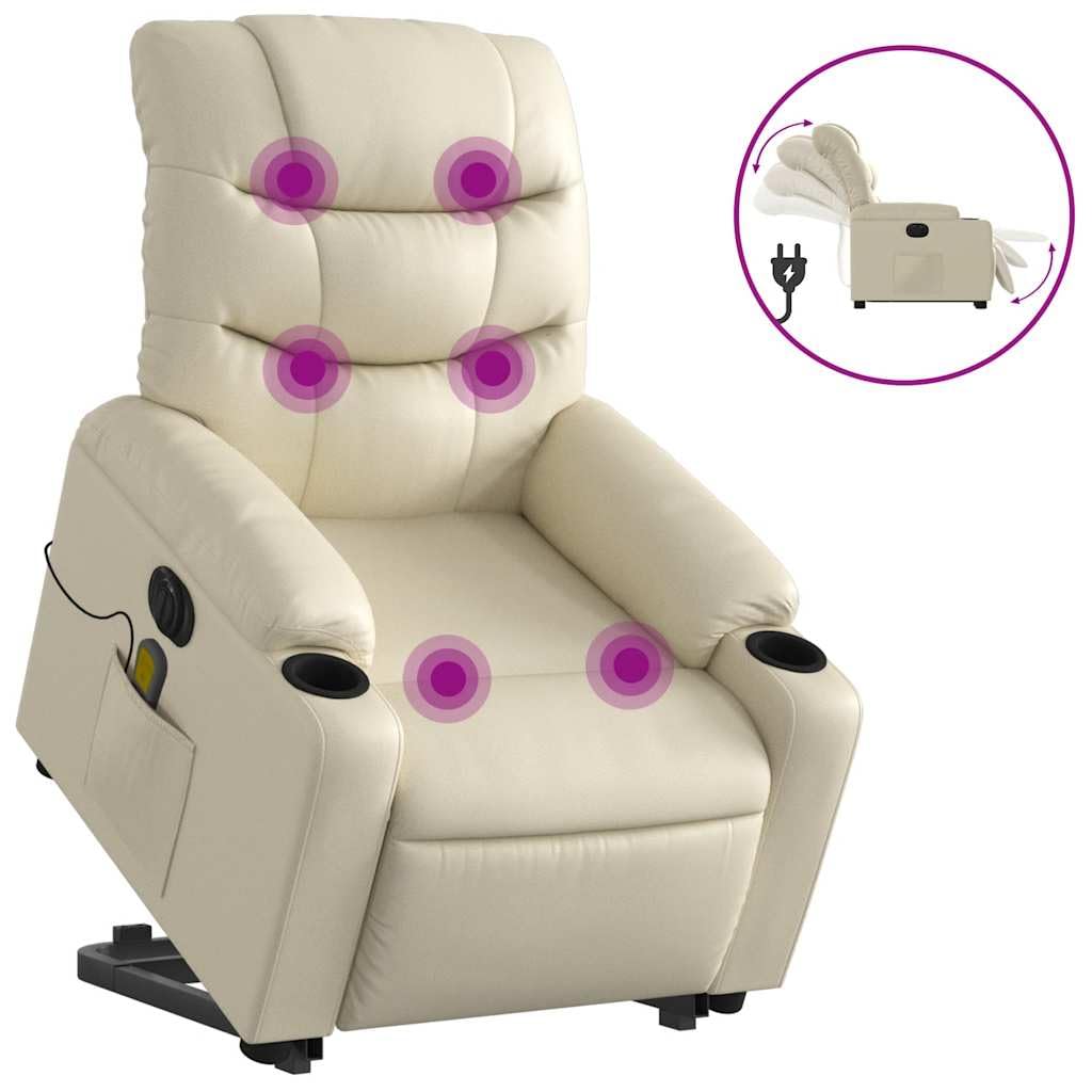 Foto 3 | Sillón De Masaje Vidaxl Electric Lift & Recline Cream - Venta Internacional.
